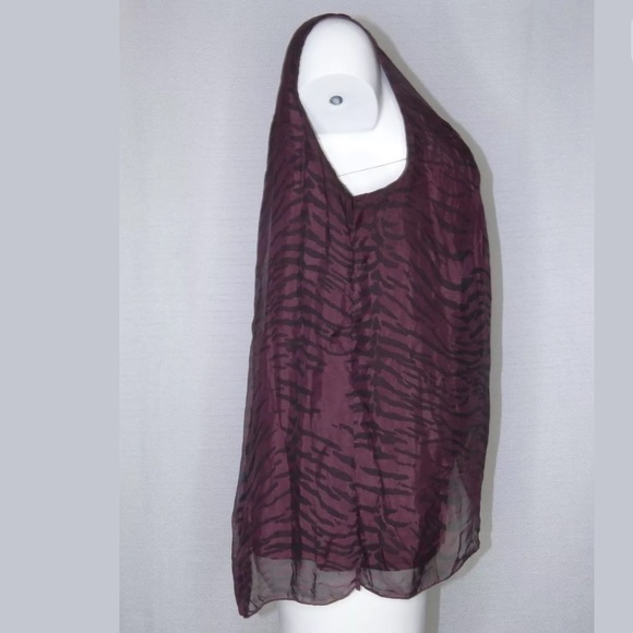 H Trend M Sleeveless Tiger Stripe Top Italy Made - Picture 2 of 5